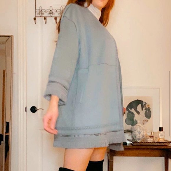 Blue Suede-Like Jacket - Picture 7 of 8